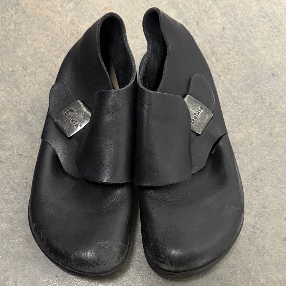 Birkenstock Black Clogs with Silver Accents